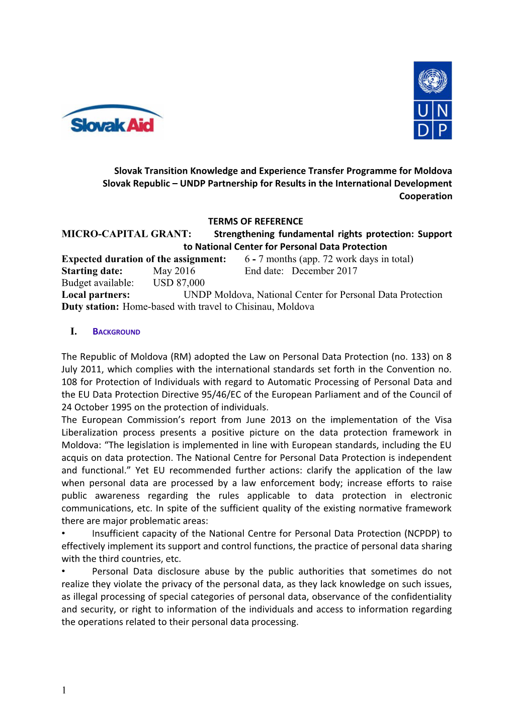 Slovak Transition Knowledge and Experience Transfer Programme for Moldova