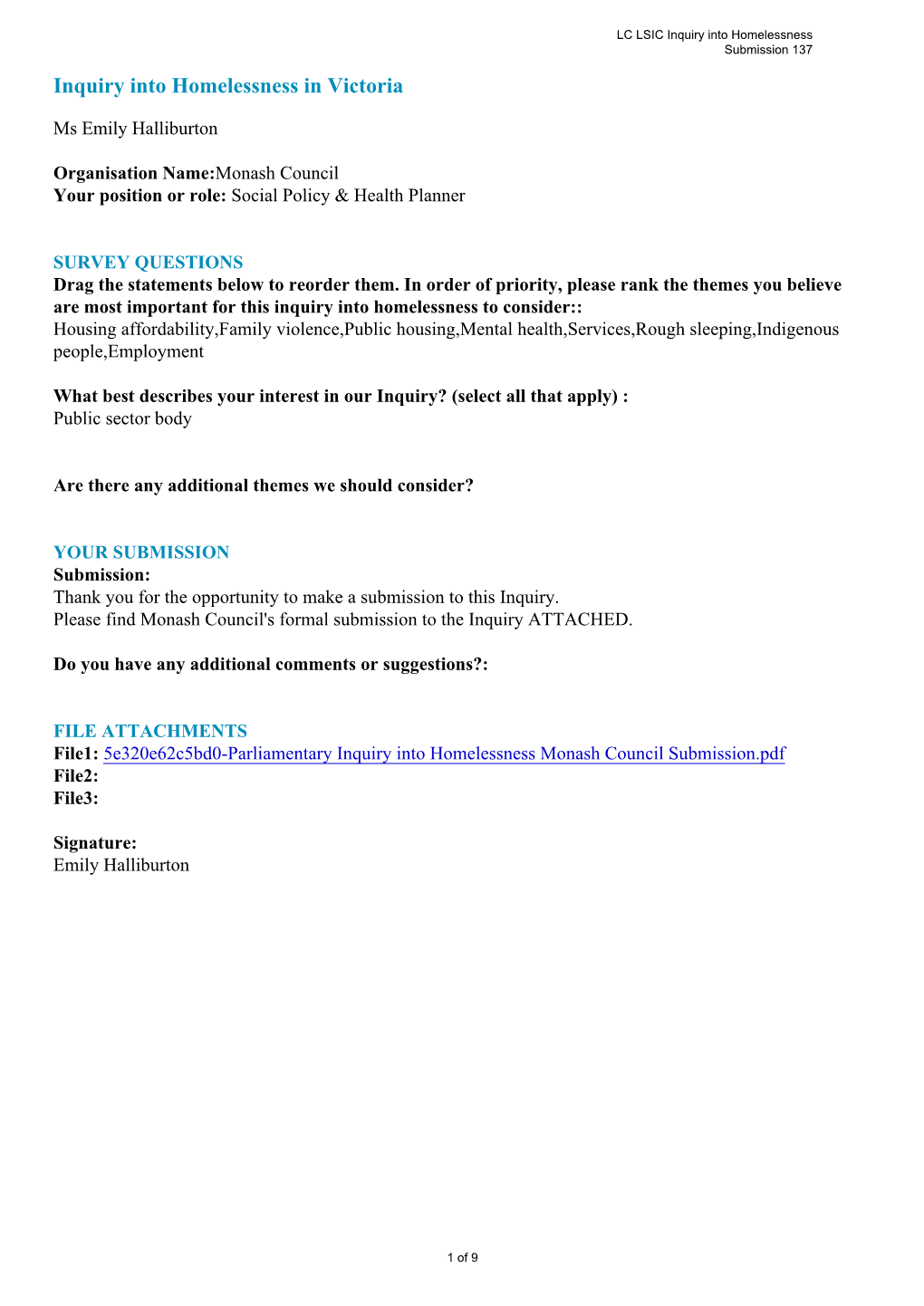 Monash Council Submission.Pdf File2: File3