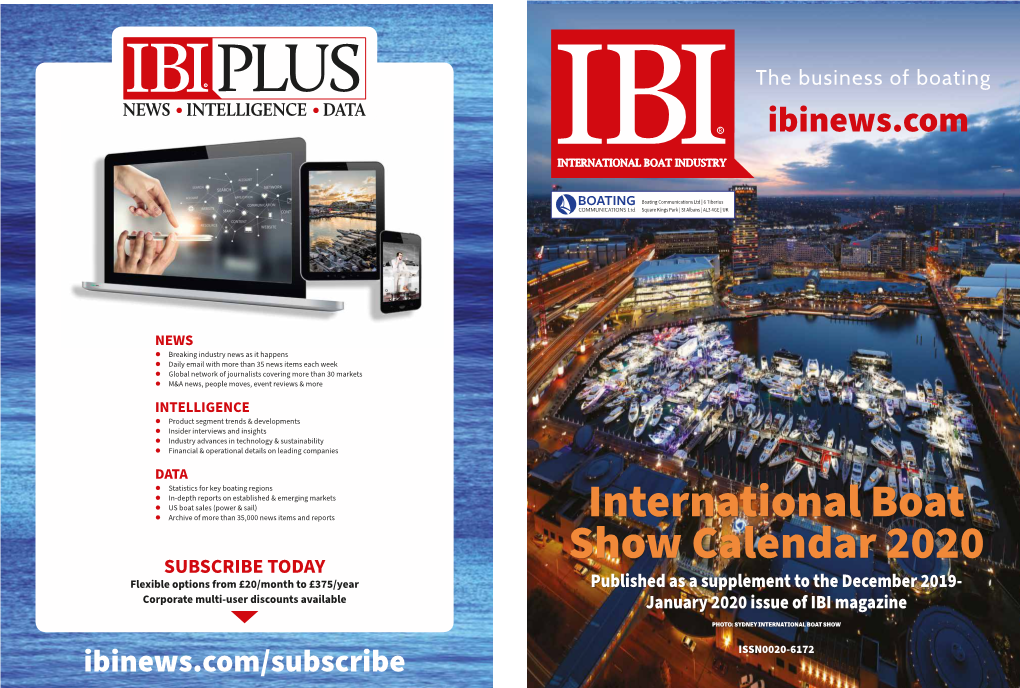 International Boat Show Calendar 2020 Ibinews.Com