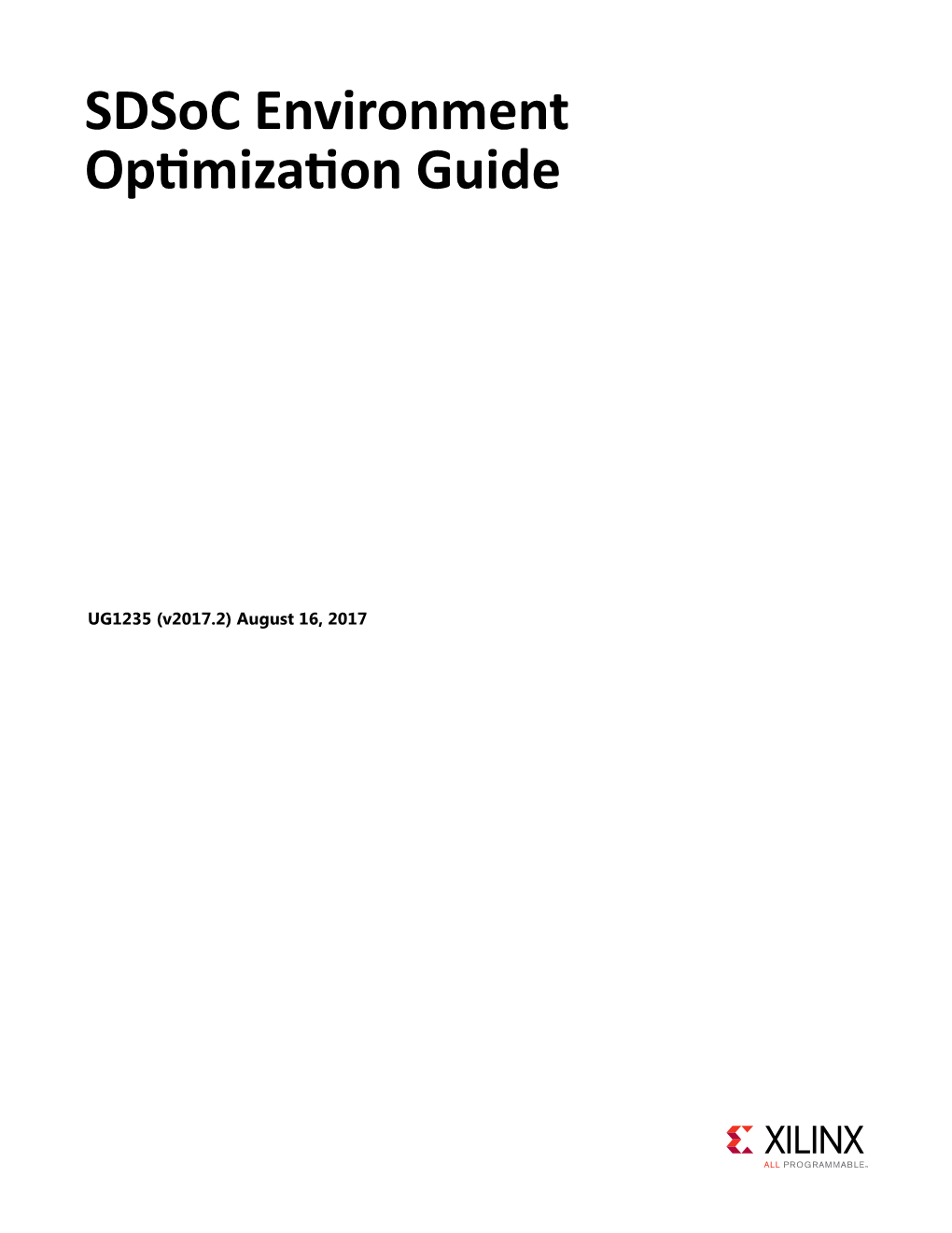 Sdsoc Environment Optimization Guide (UG1235) 4