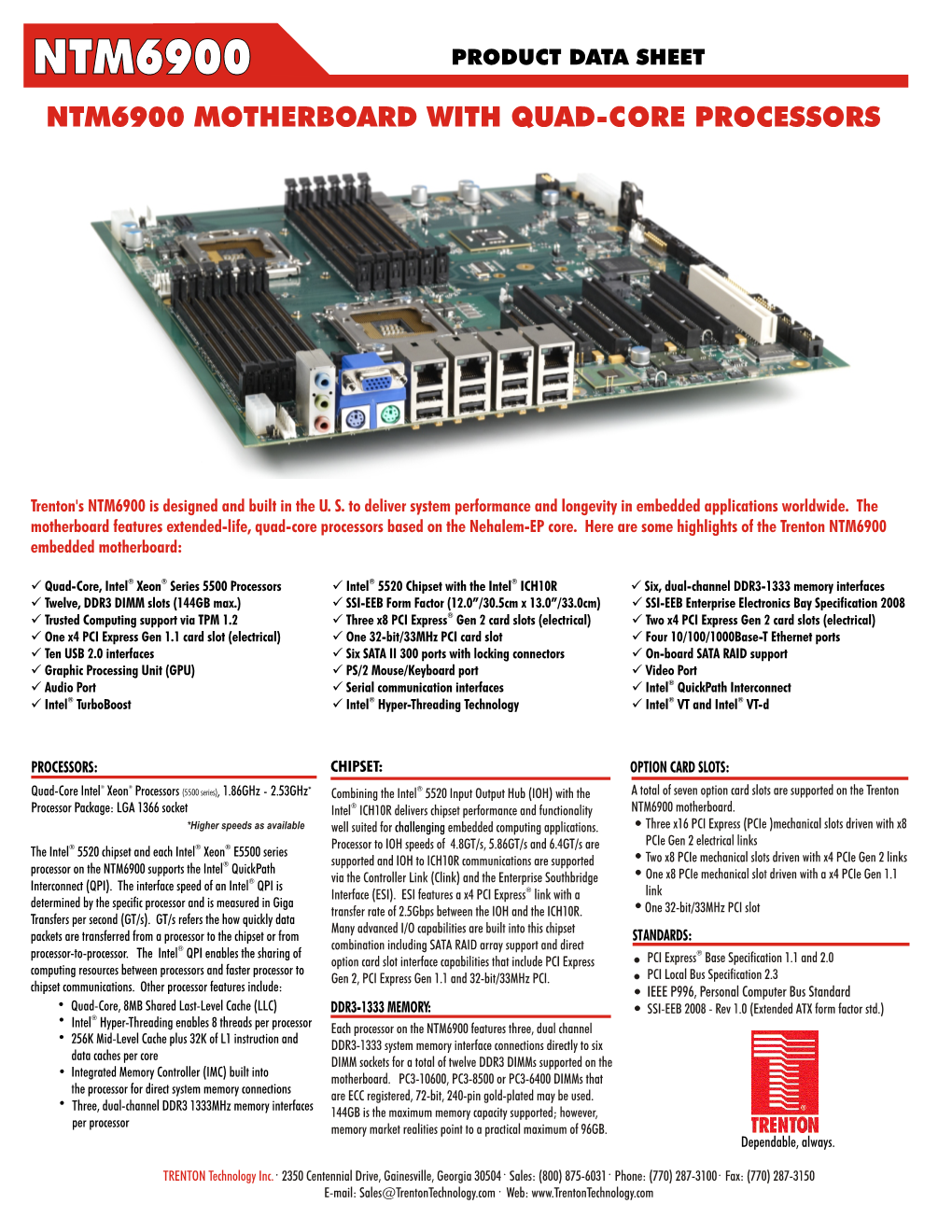 Ntm6900 Motherboard with Quad-Core Processors