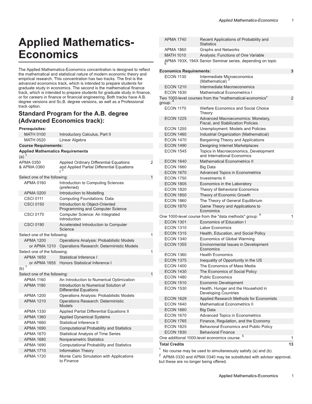 Applied Mathematics-Economics 1