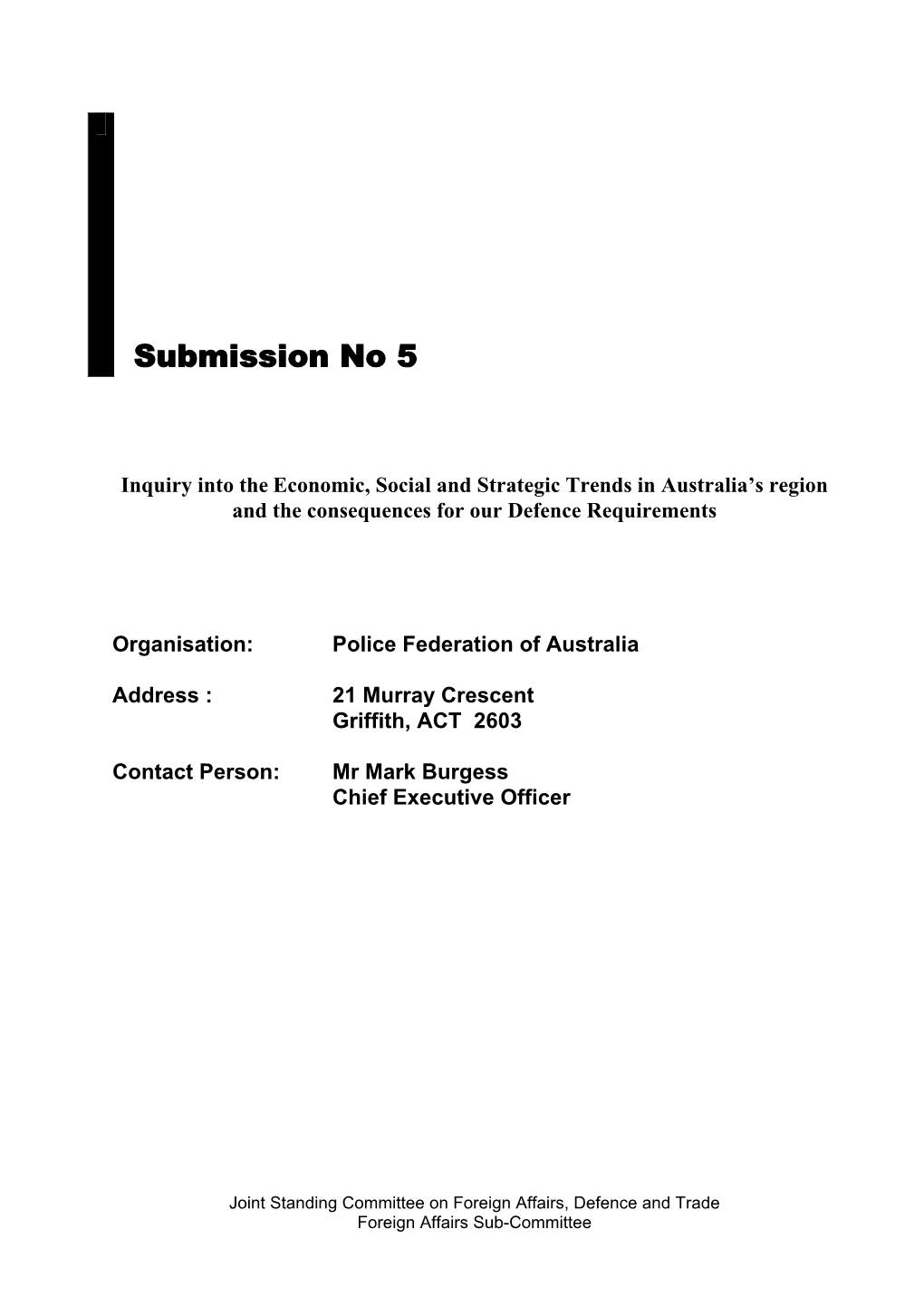 Police Federation of Australia (PDF 147KB)