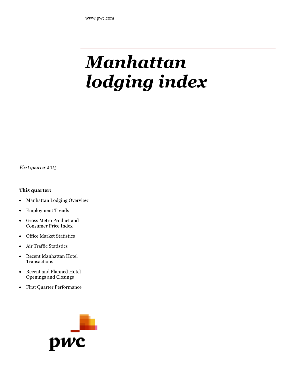 Pwc Manhattan Lodging Index