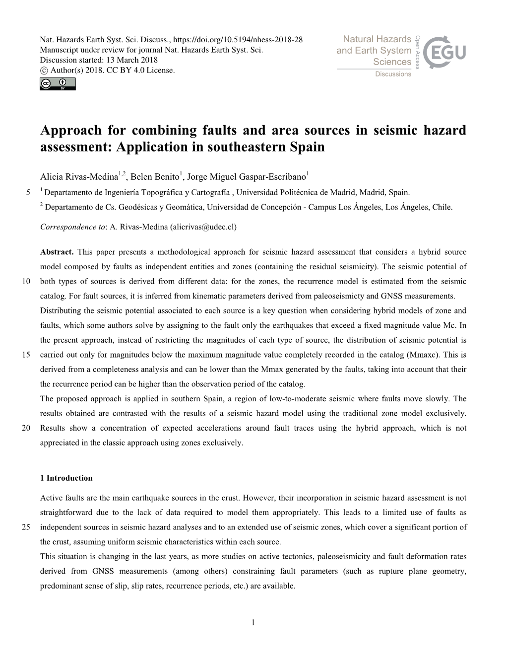 Approach for Combining Faults and Area Sources in Seismic Hazard Assessment: Application in Southeastern Spain