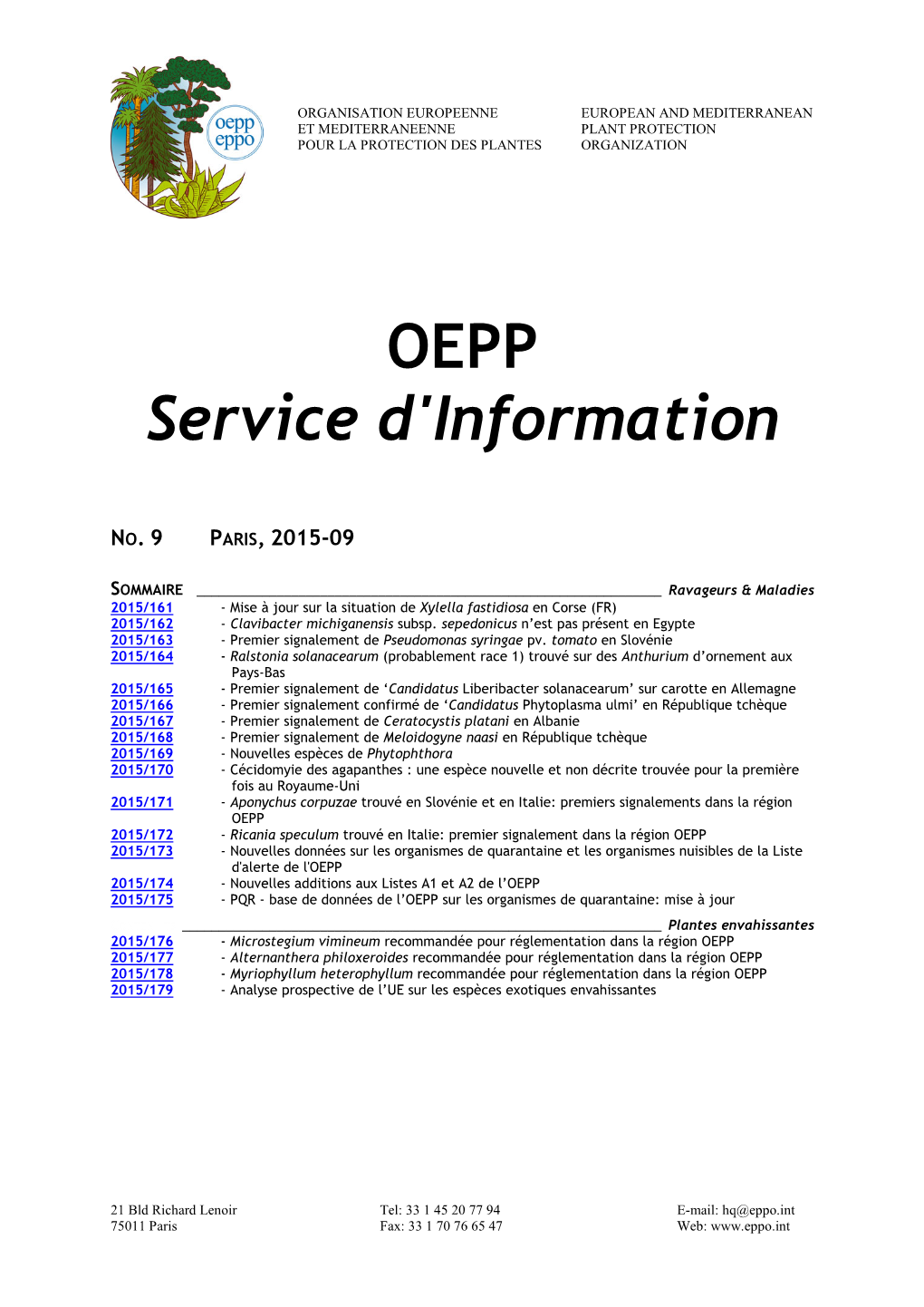 EPPO Reporting Service