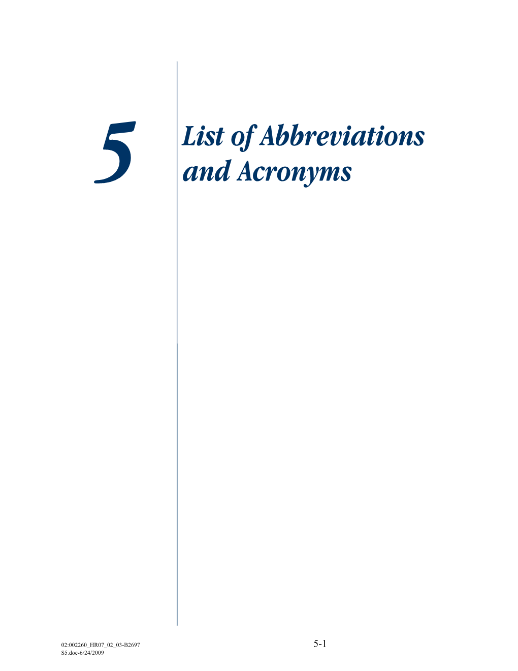 List of Abbreviations and Acronyms