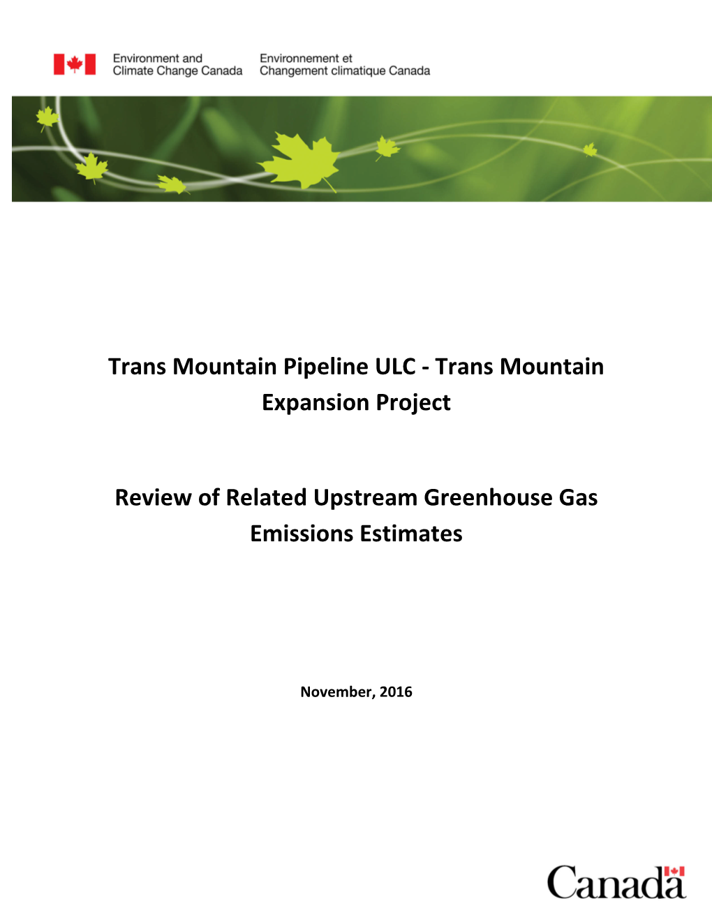 Trans Mountain Pipeline ULC - Trans Mountain Expansion Project