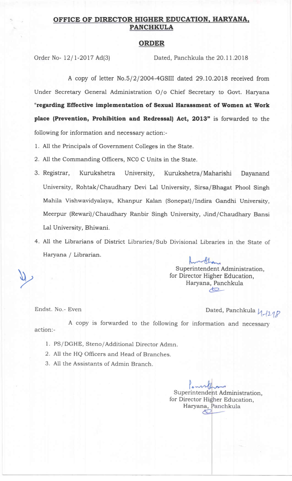 3. Registrar, Kurukshetra University, Kurukshetra/Maharishi Dayanand