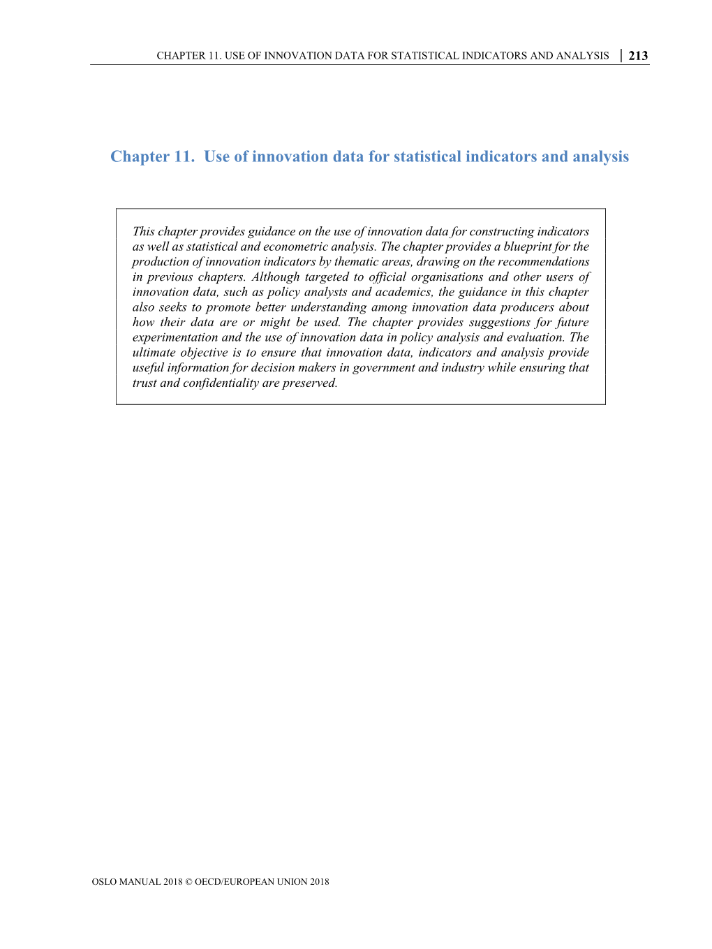 Chapter 11. Use of Innovation Data for Statistical Indicators and Analysis │ 213