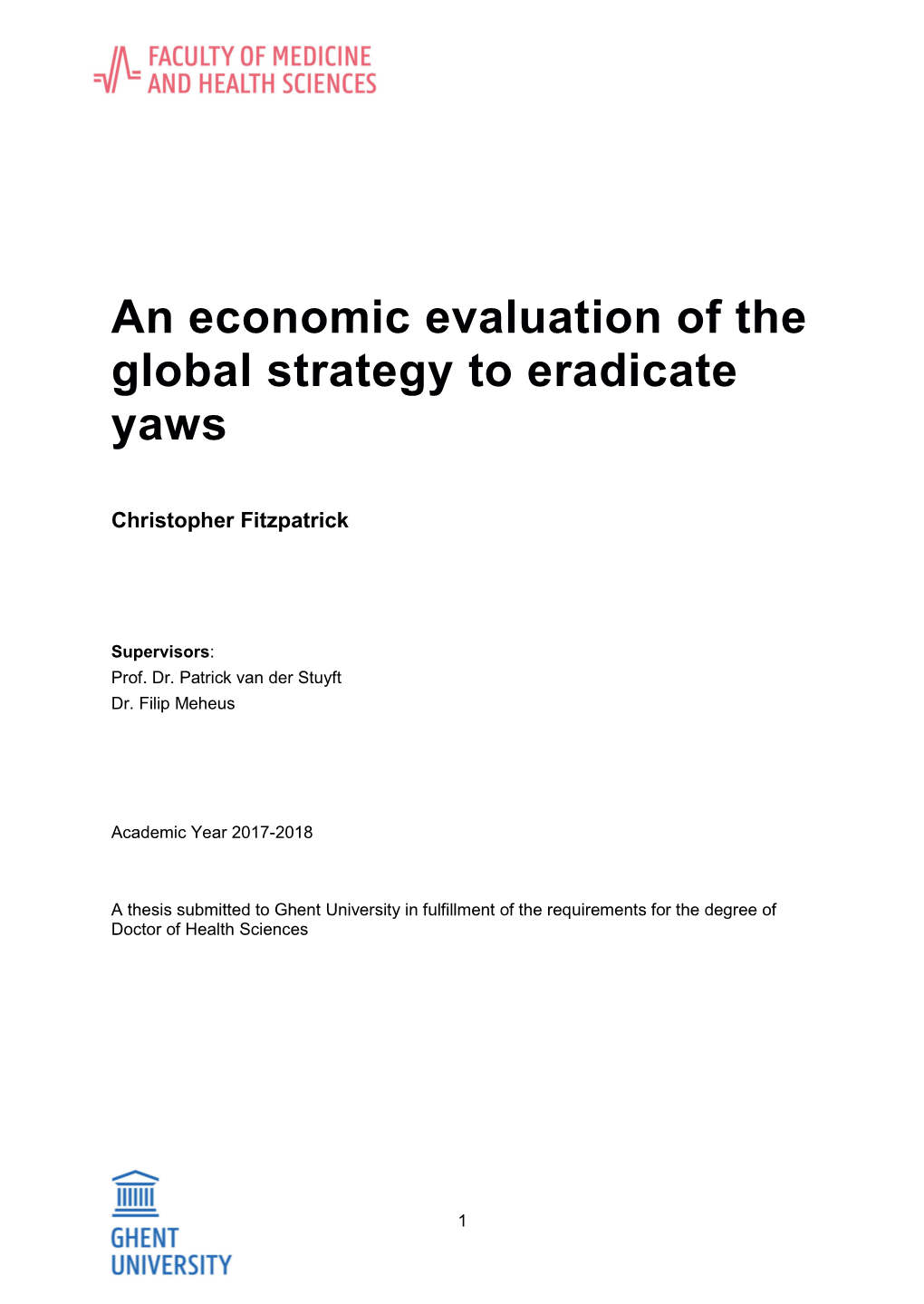 An Economic Evaluation of the Global Strategy to Eradicate Yaws