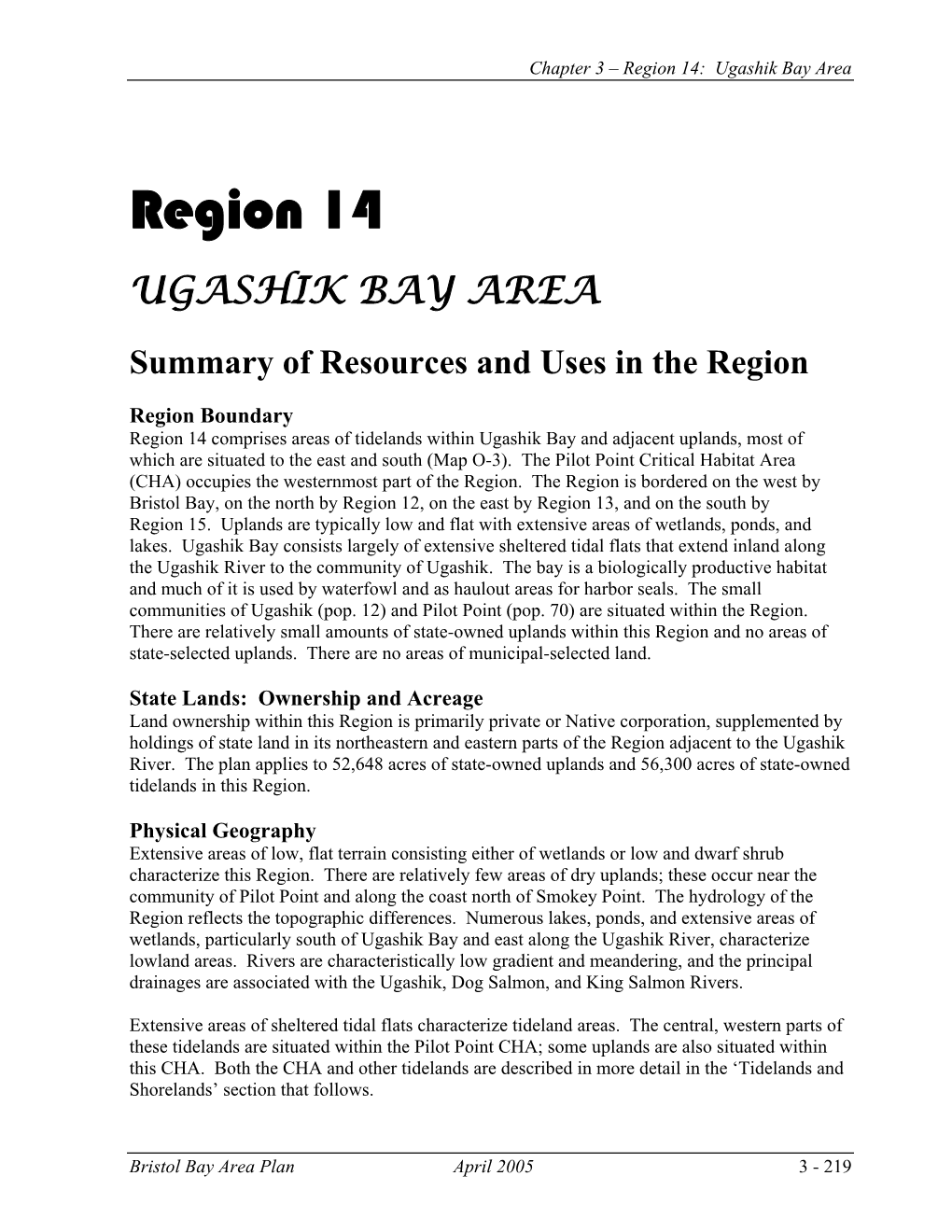 Region 14: Ugashik Bay Area