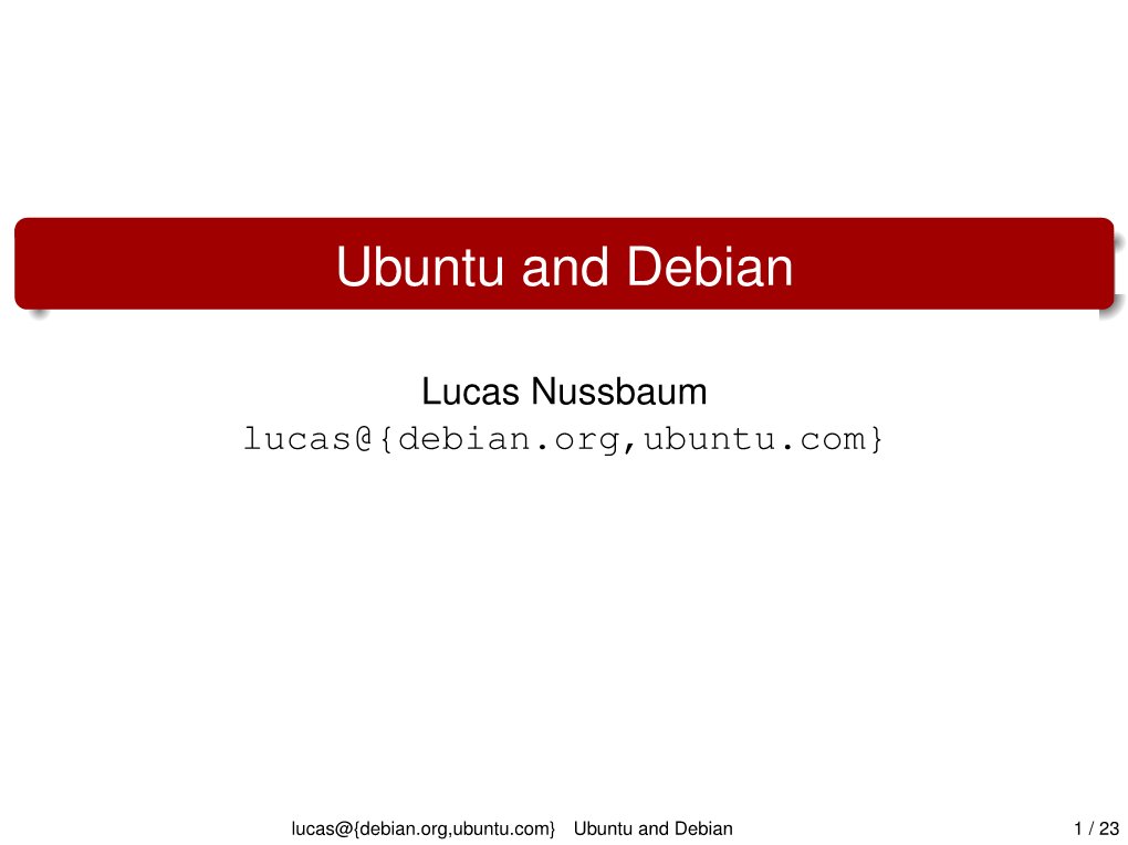 Ubuntu and Debian