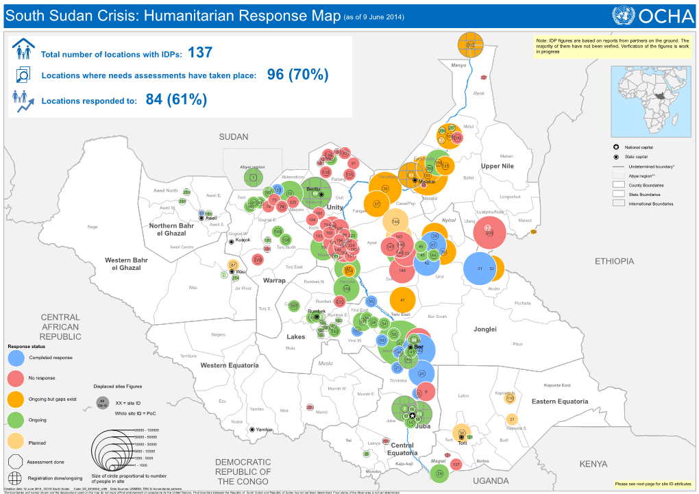 Humanitarian Response Map (As of 9 June 2014)