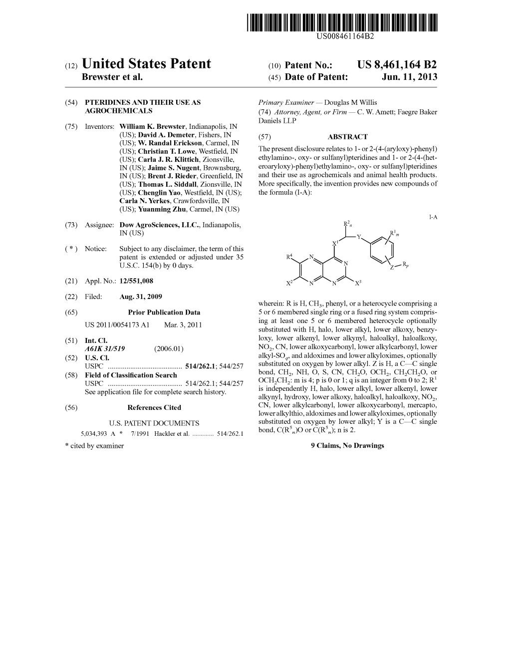 Sey (*) Notice: Subject to Any Disclaimer, the Term of This Patent Is Extended Or Adjusted Under 35 R N U.S.C