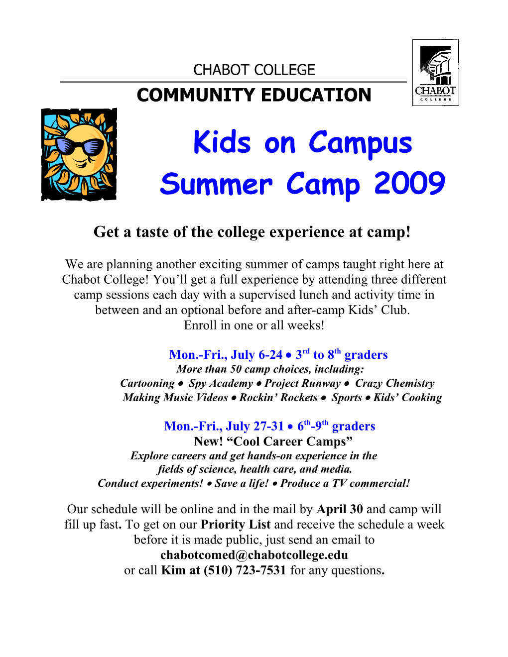 Get a Taste of the College Experience at Camp!