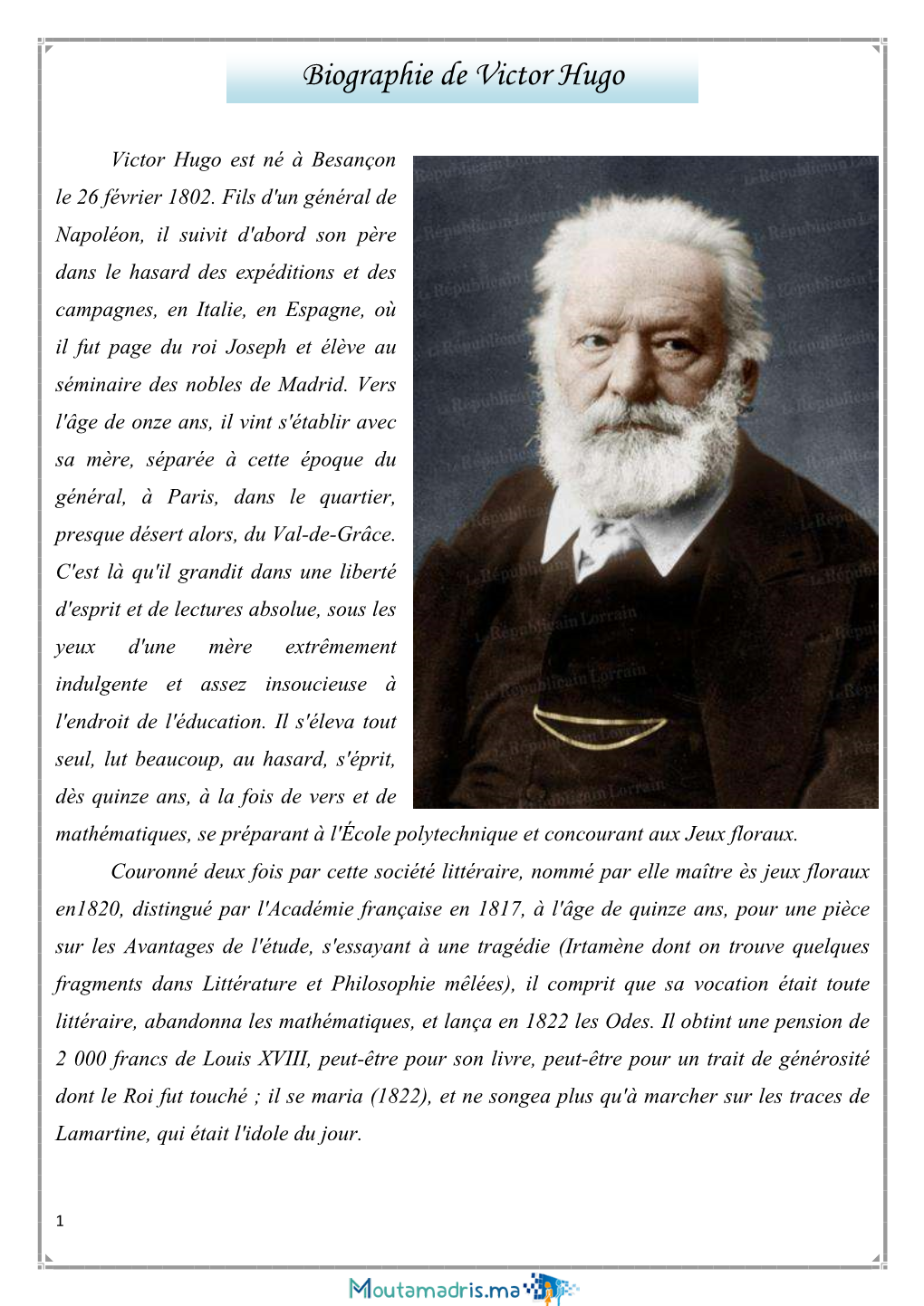Biographie De Victor Hugo