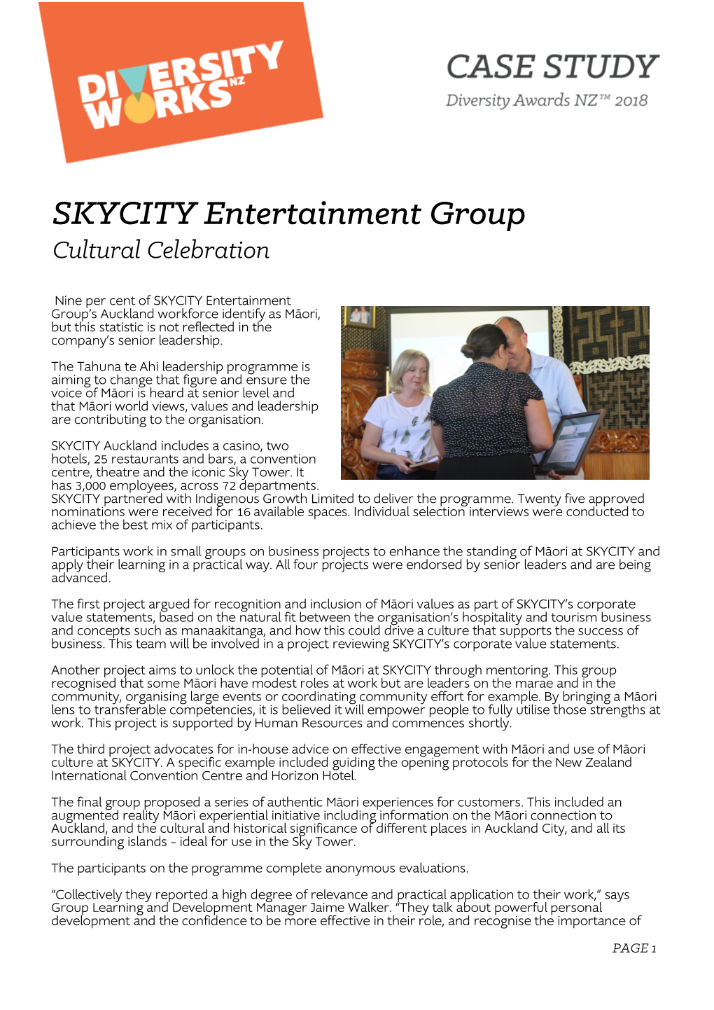 SKYCITY Entertainment Group Cultural Celebration