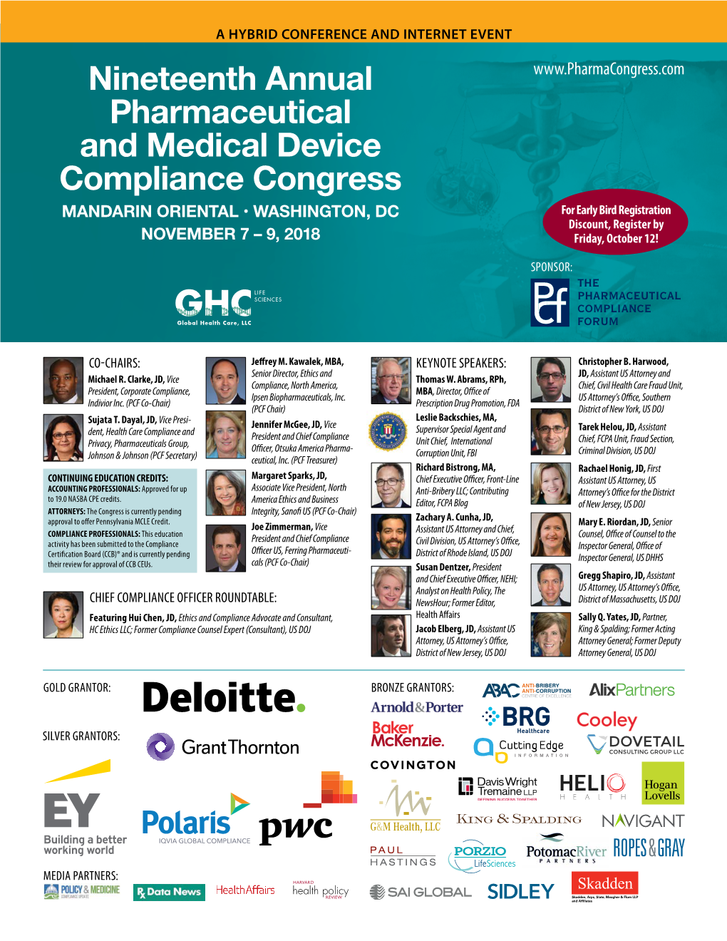 Nineteenth Annual Pharmaceutical and Medical Device Compliance Congress