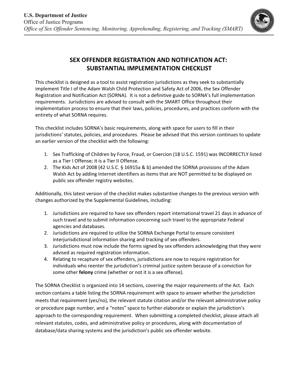 Sex Offender Registration and Notification Act