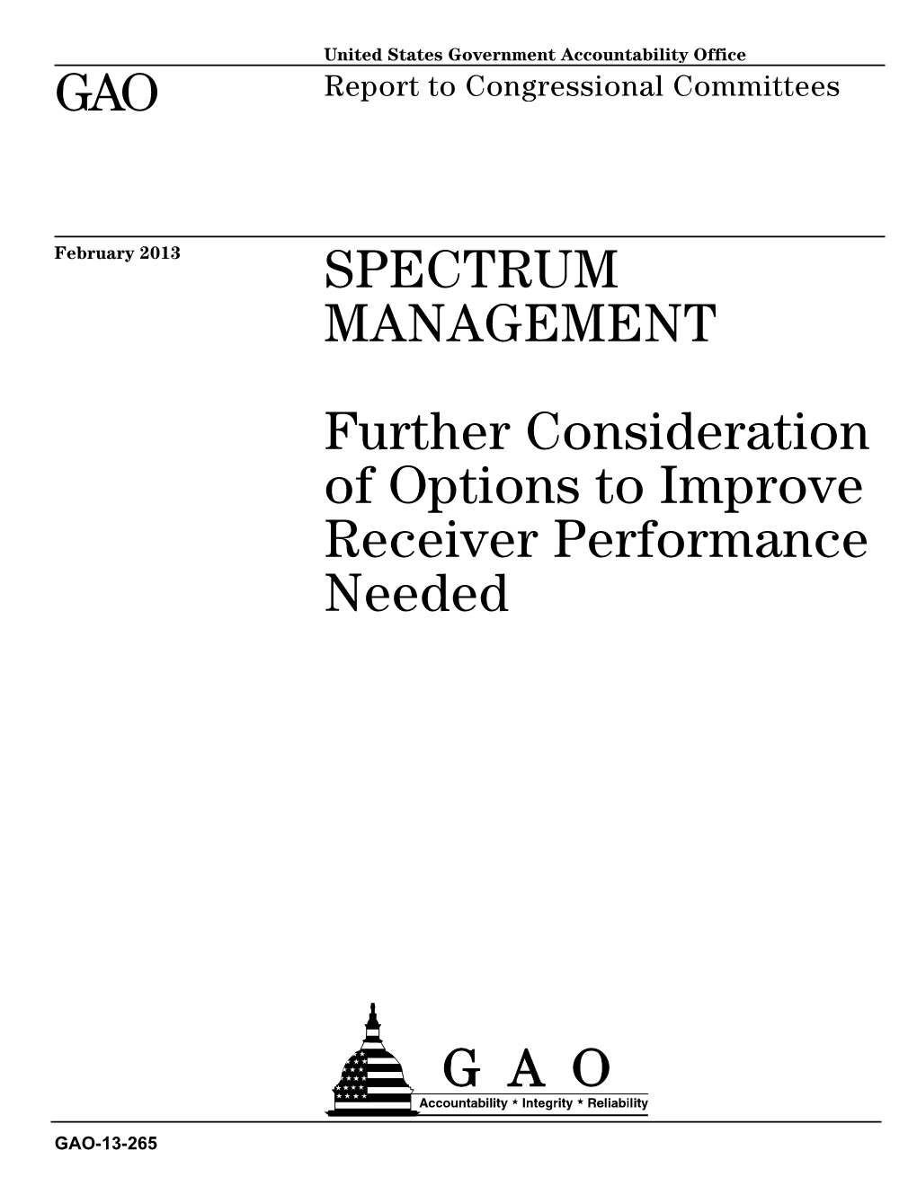 Gao-13-265, Spectrum Management