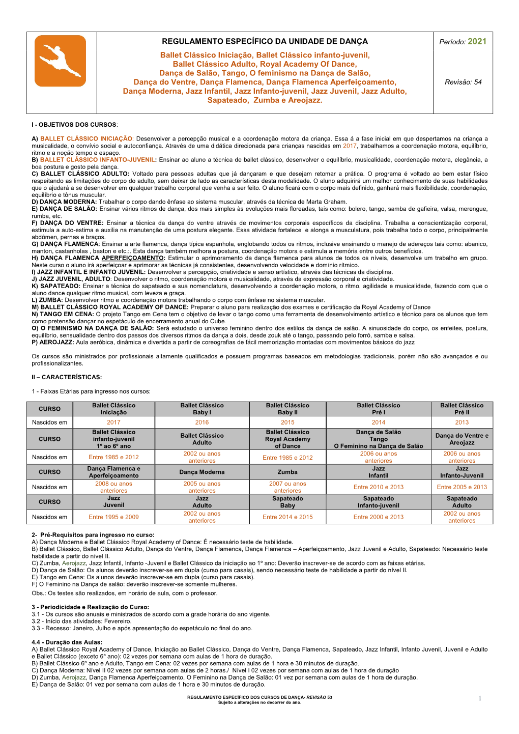 Regulamento Dança 2021