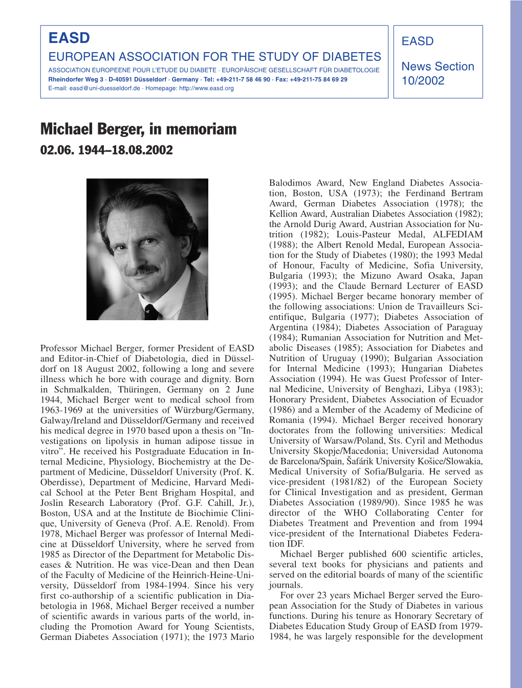 Michael Berger, in Memoriam 02.06