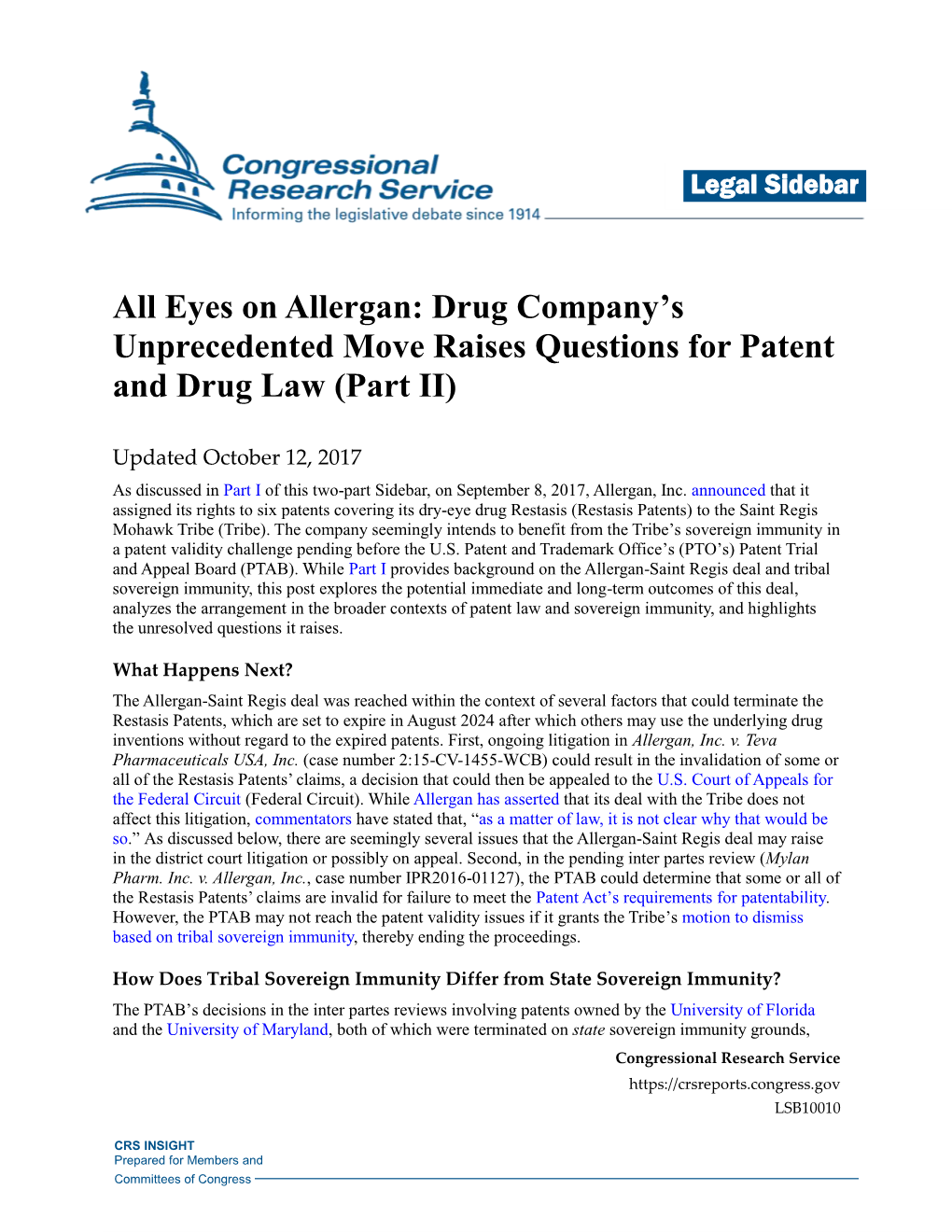 All Eyes on Allergan: Drug Company's Unprecedented Move Raises