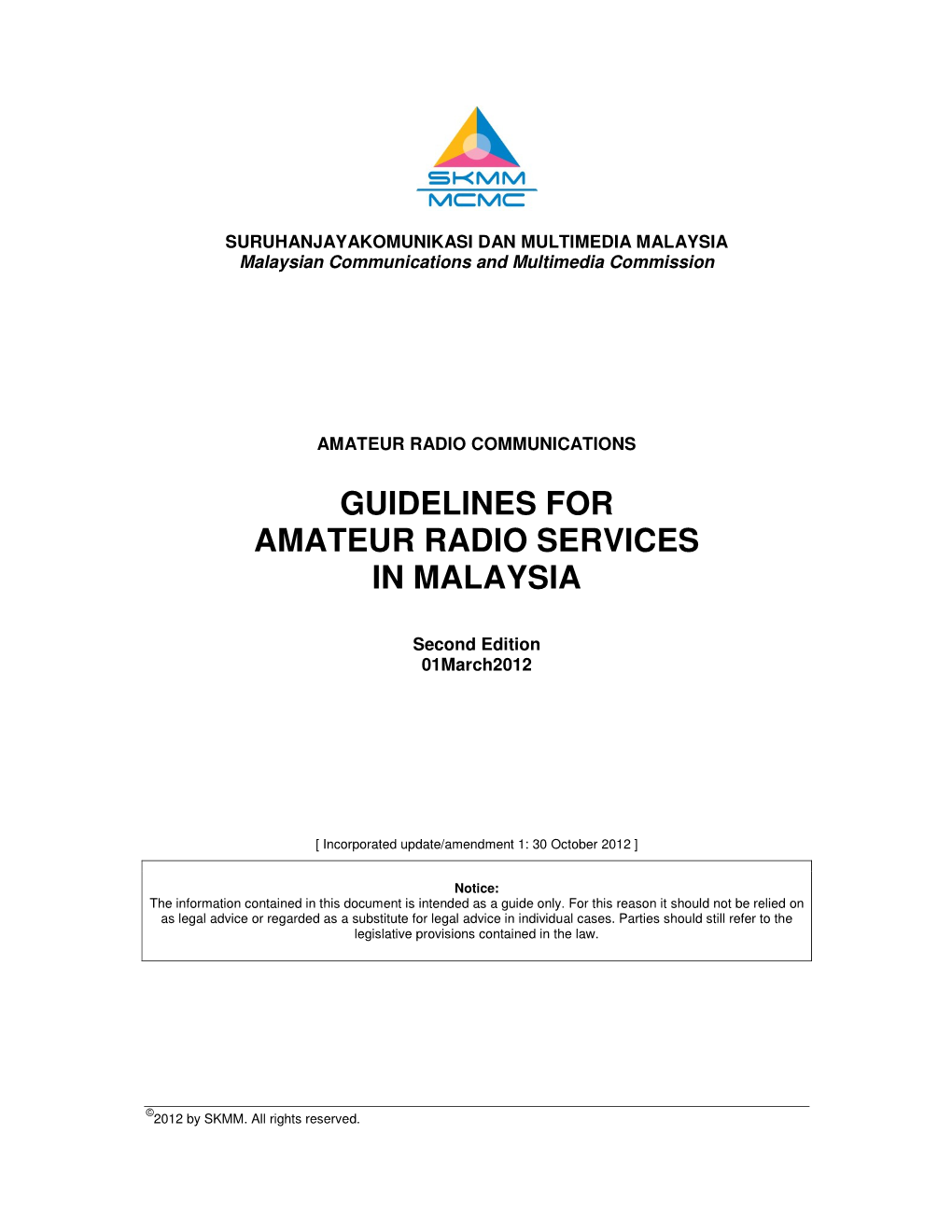 Guidelines for Amateur Radio Services in Malaysia