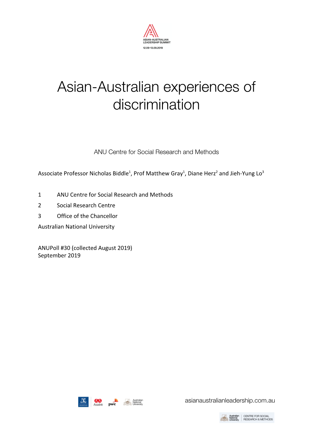 Asian-Australian Experiences of Discrimination