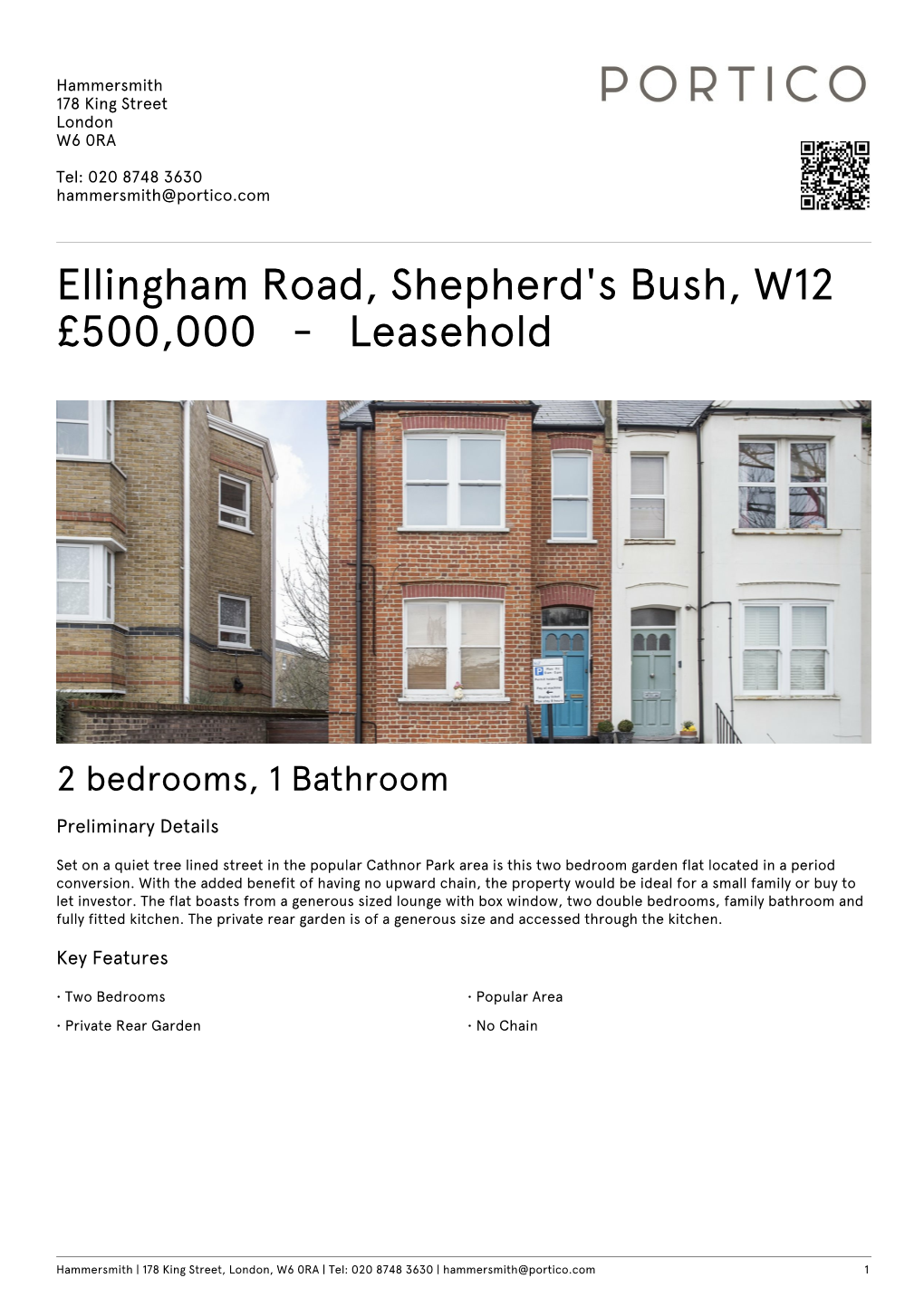 Ellingham Road, Shepherd's Bush, W12 £500000