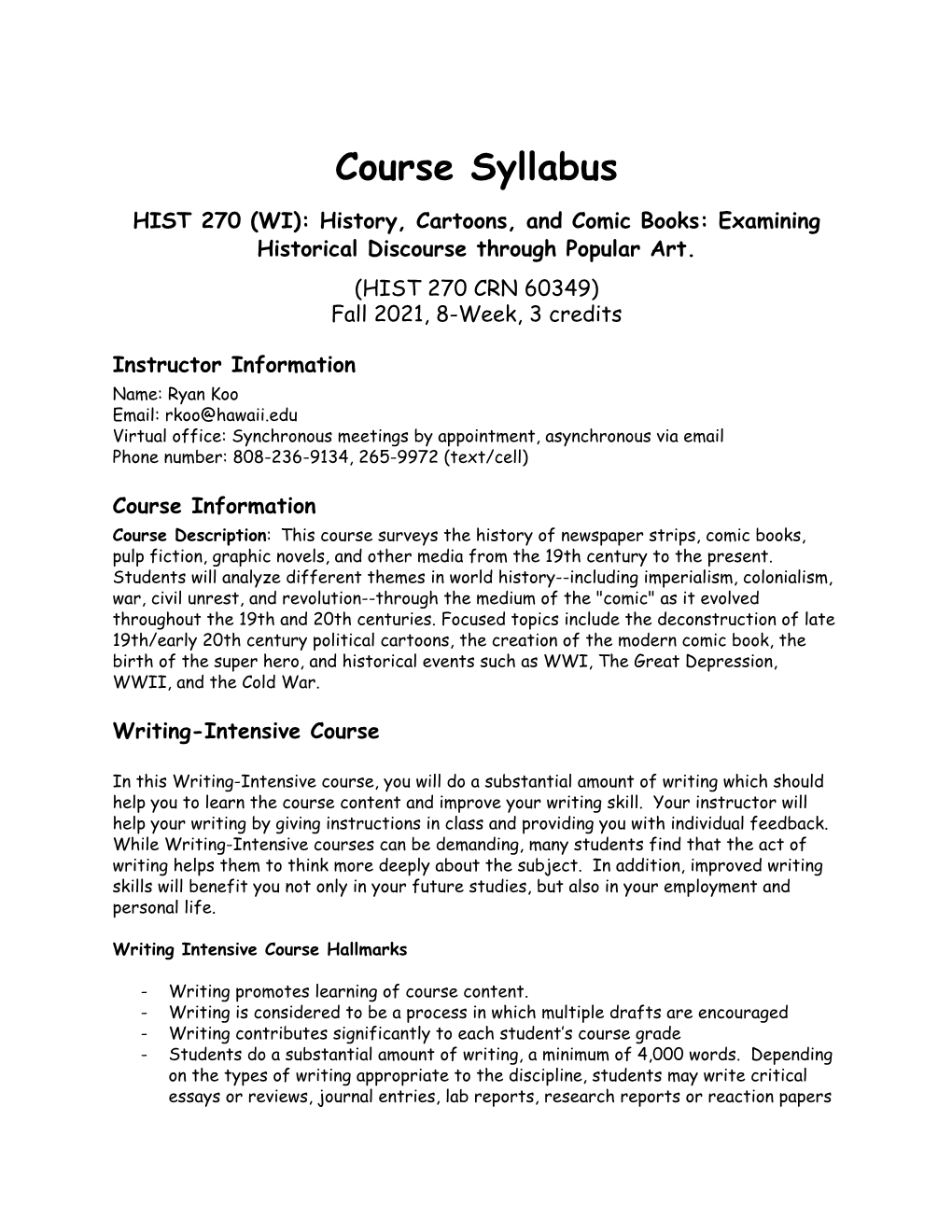 HIST 270 Syllabus