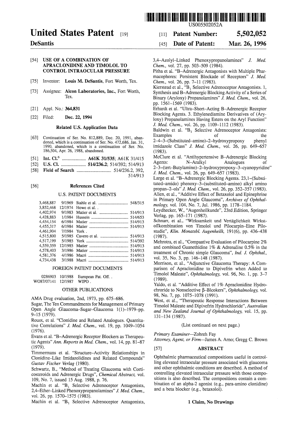 US5502052.Pdf