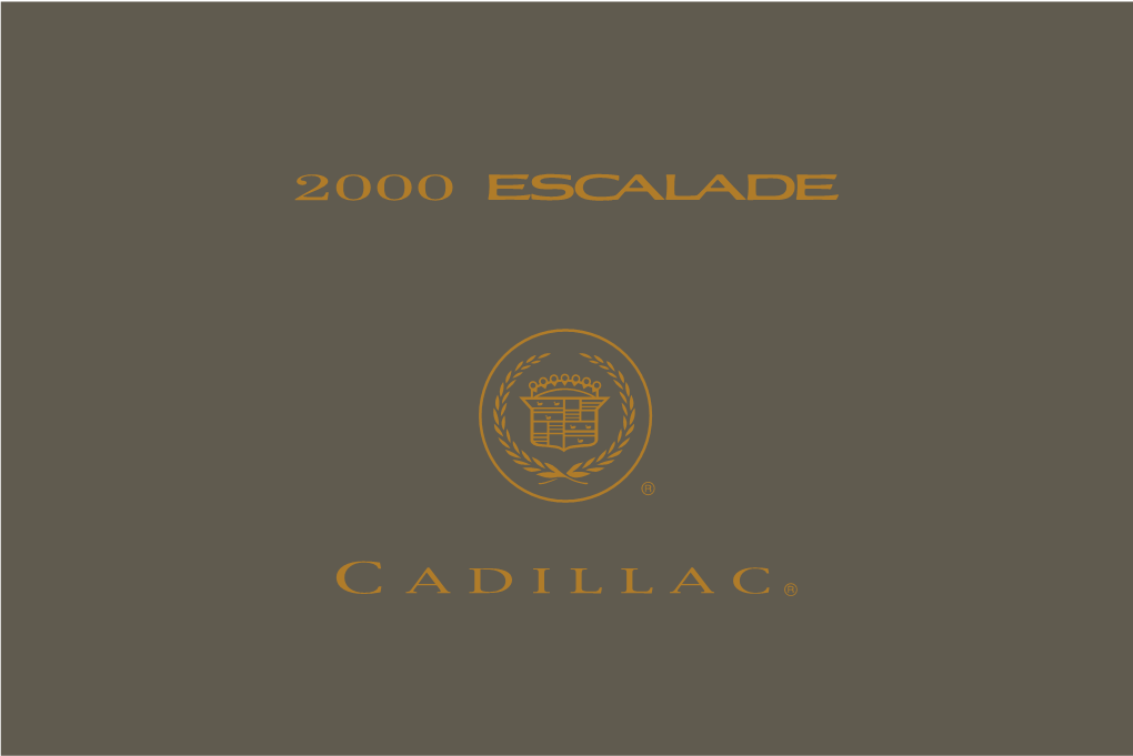 Owner's Manual,2000 Cadillac Escalade