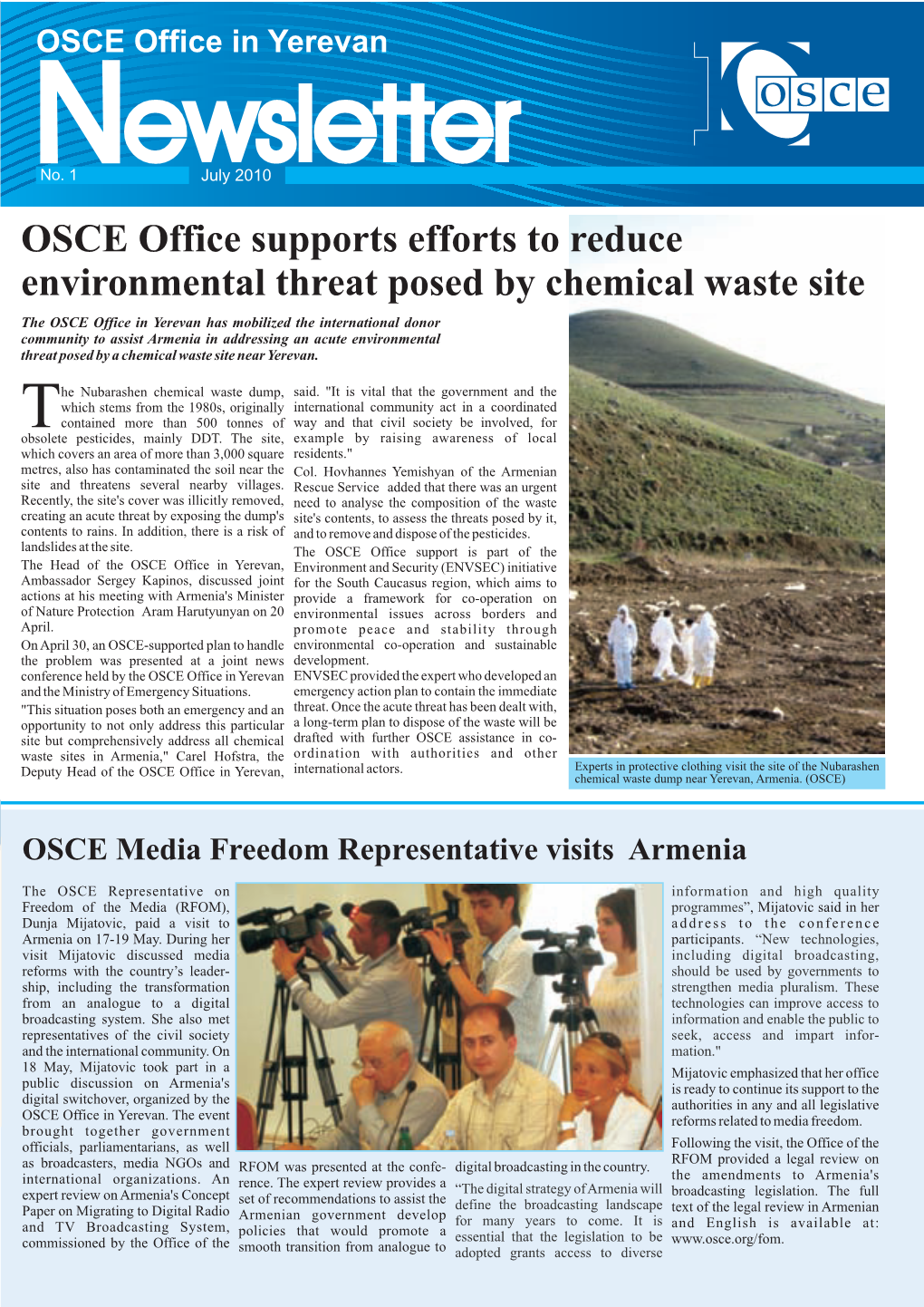 OSCE Office in Yerevan Newsletter NEW PUBLICATIONS/STUDIES OSCE Office in Yerevan OSCE Supported Publication Highlights Violence Other Publications