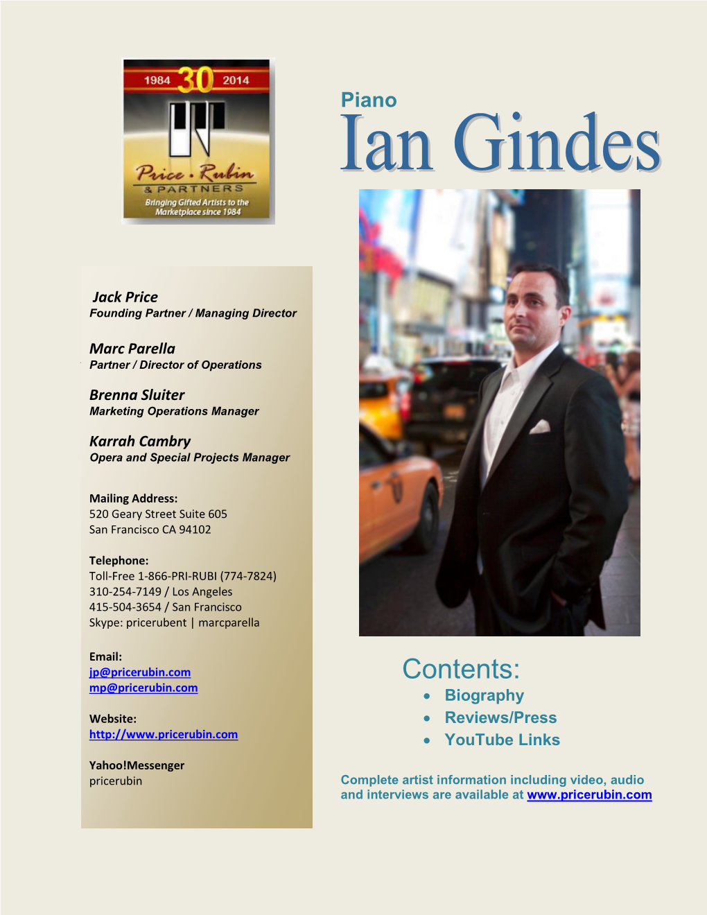 Ian Gindes – Biography