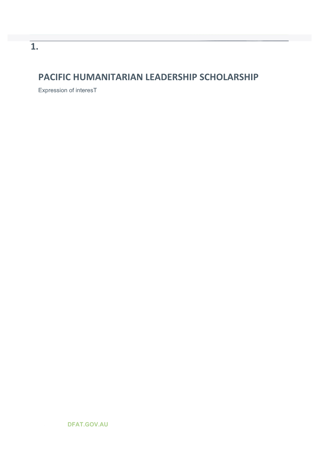 Pacific Humanitarian Leadership Scholarship