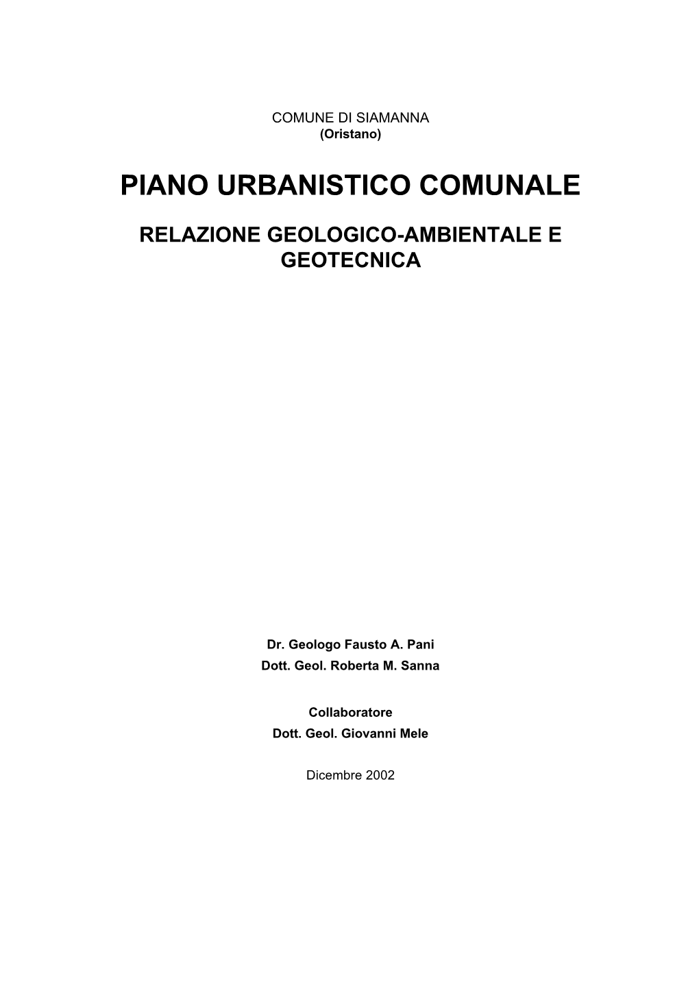 Piano Urbanistico Comunale