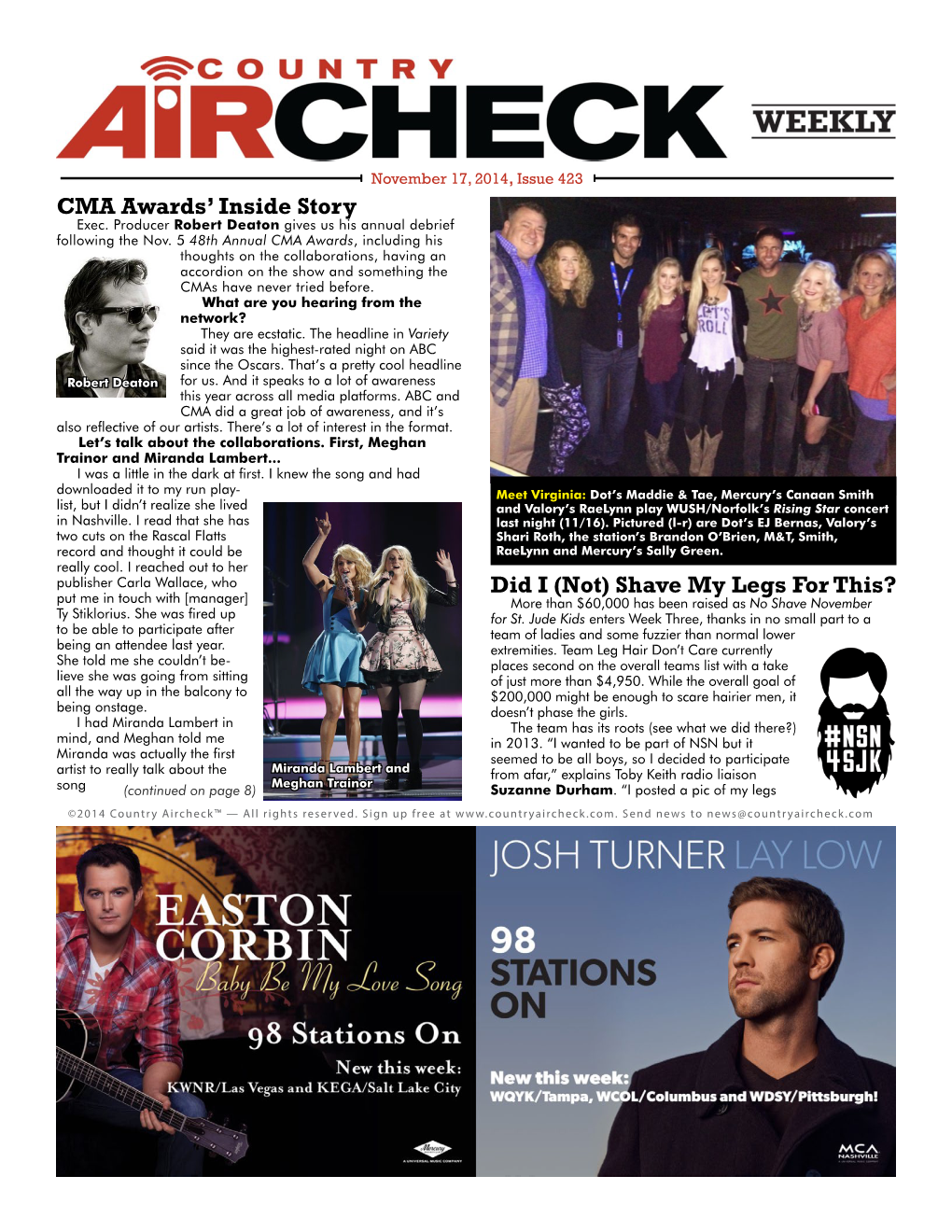 Issue 423 CMA Awards’ Inside Story Exec