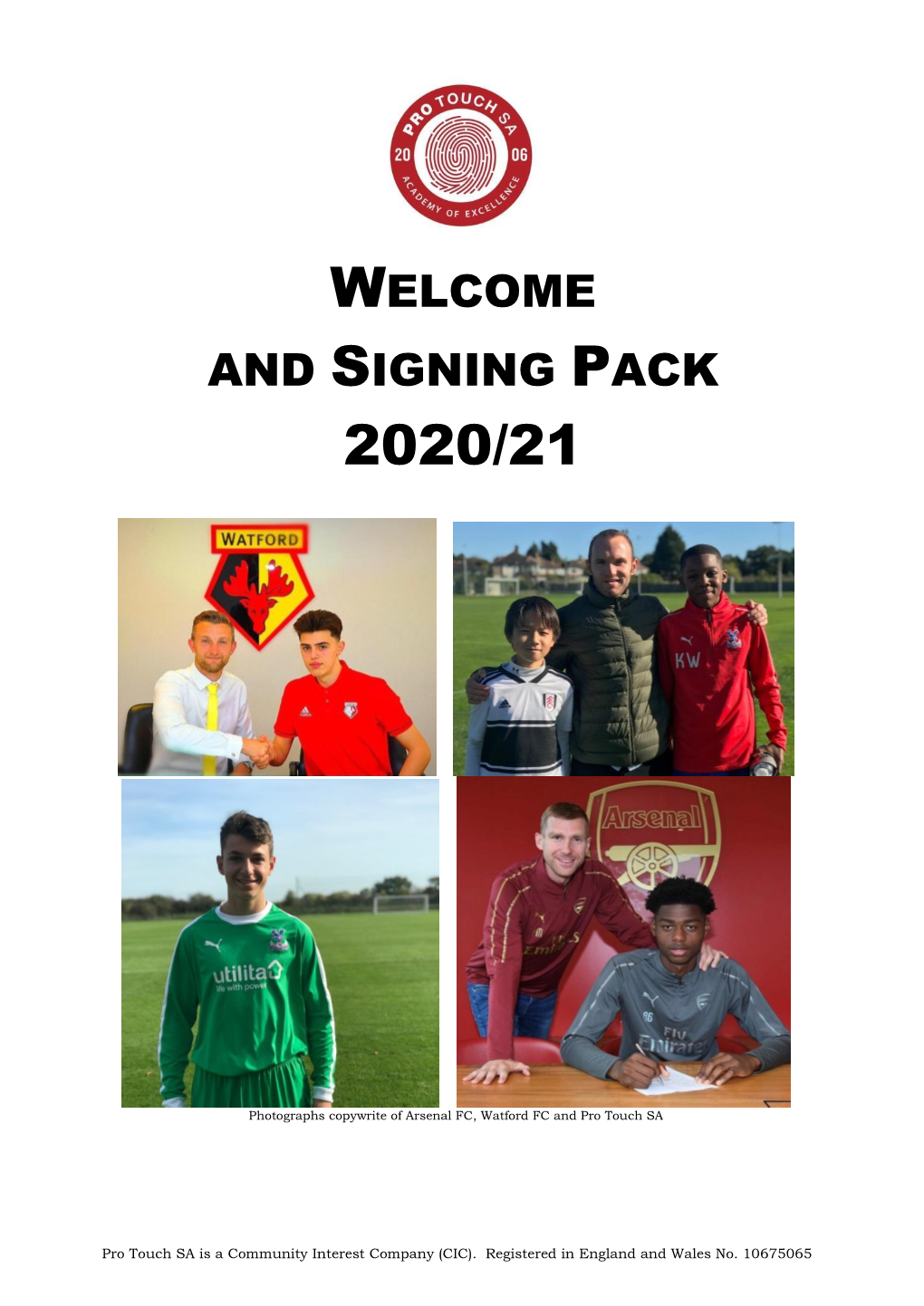 Welcome and Signing Pack