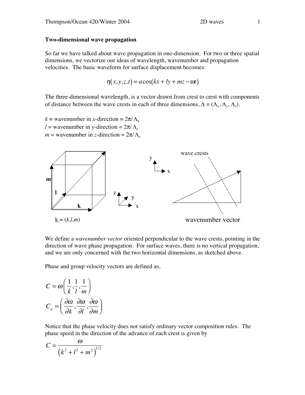 C = 1 K , 1 L , 1 M K , L , M C = Wavenumber Vector