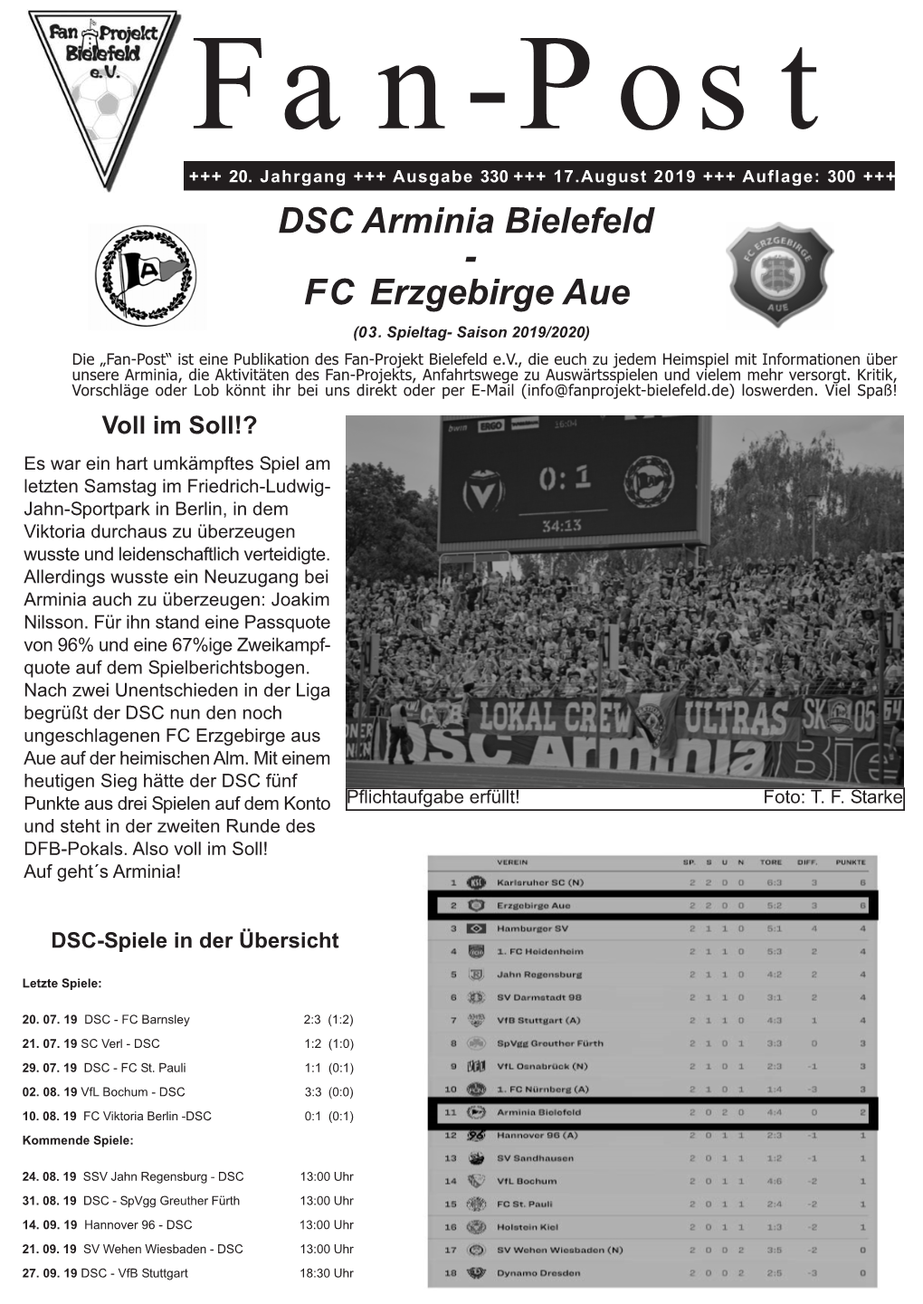 DSC Arminia Bielefeld - FC Erzgebirge Aue