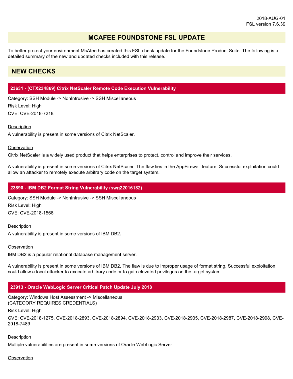 Mcafee Foundstone Fsl Update