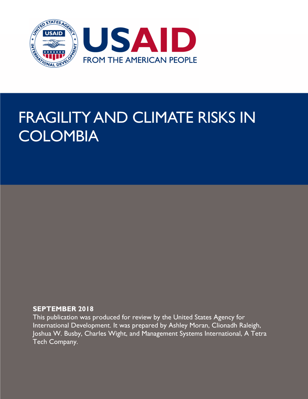Fragility and Climate Risks in Colombia
