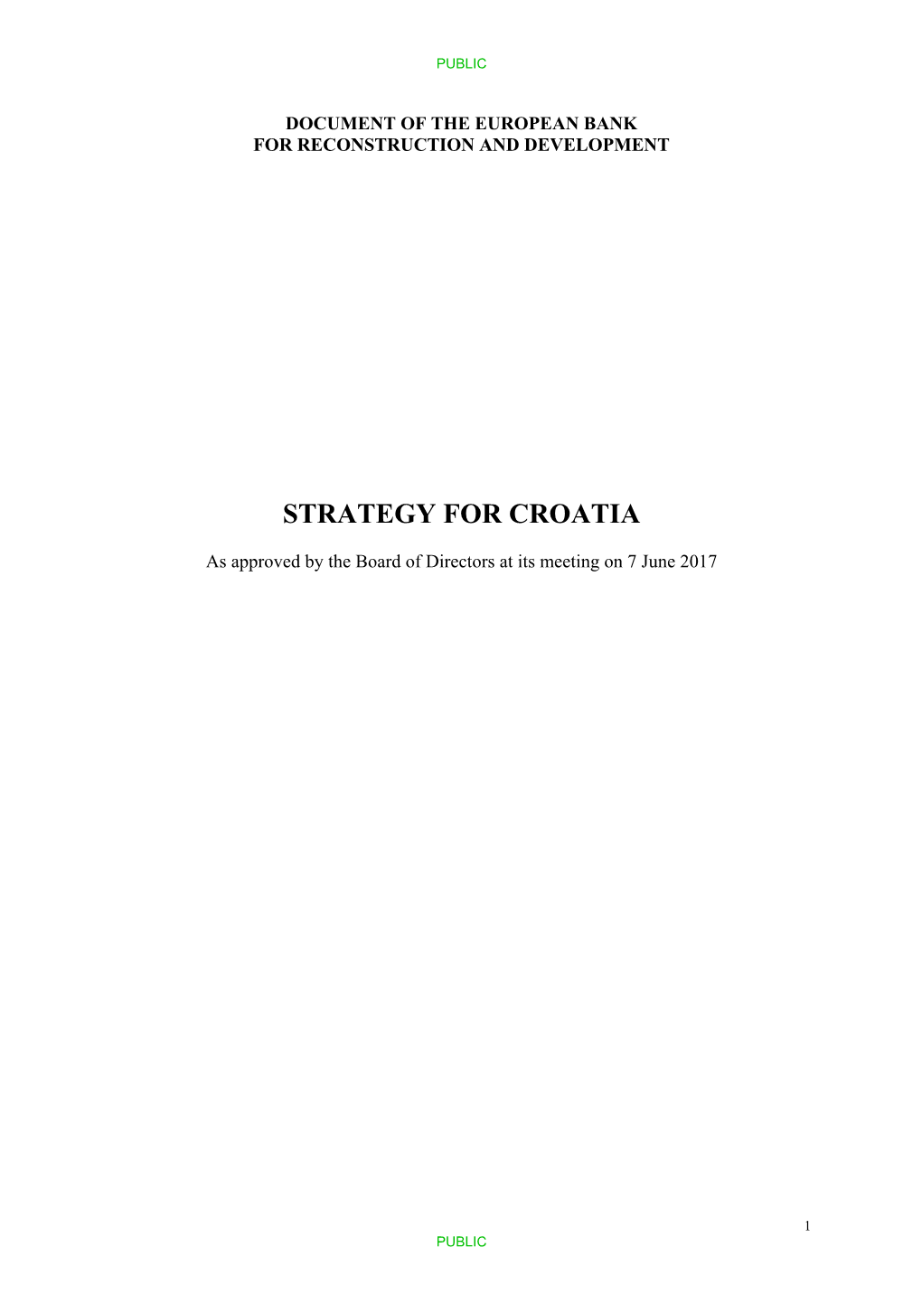 Strategy for Croatia