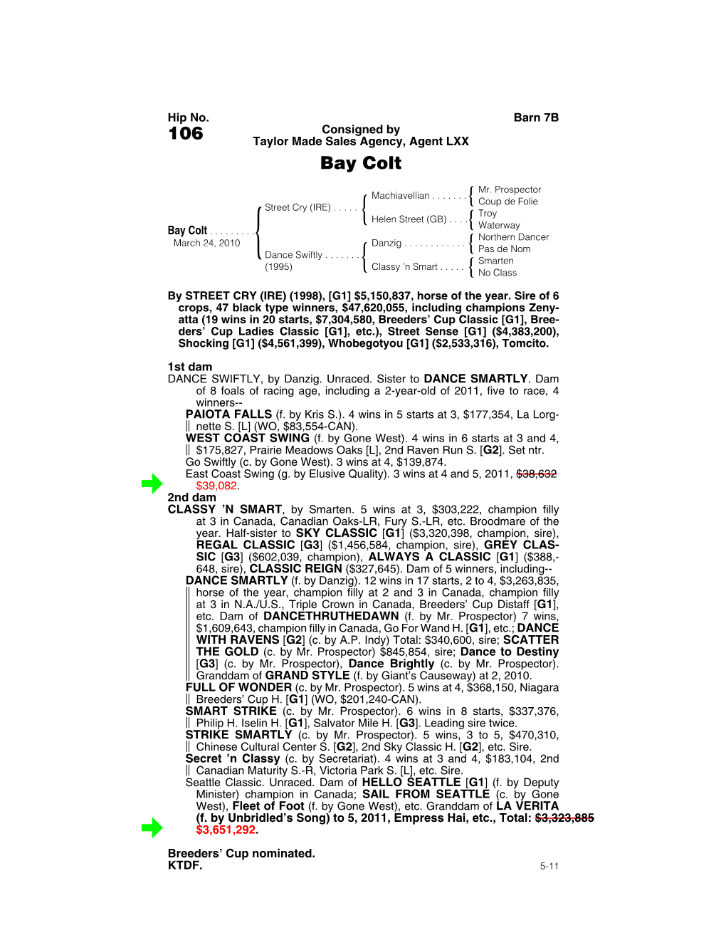 106 Taylor Made Sales Agency, Agent LXX Bay Colt