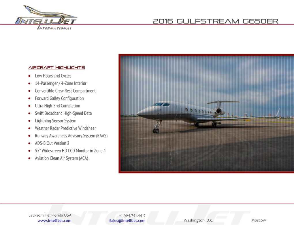 2016 Gulfstream G650ER