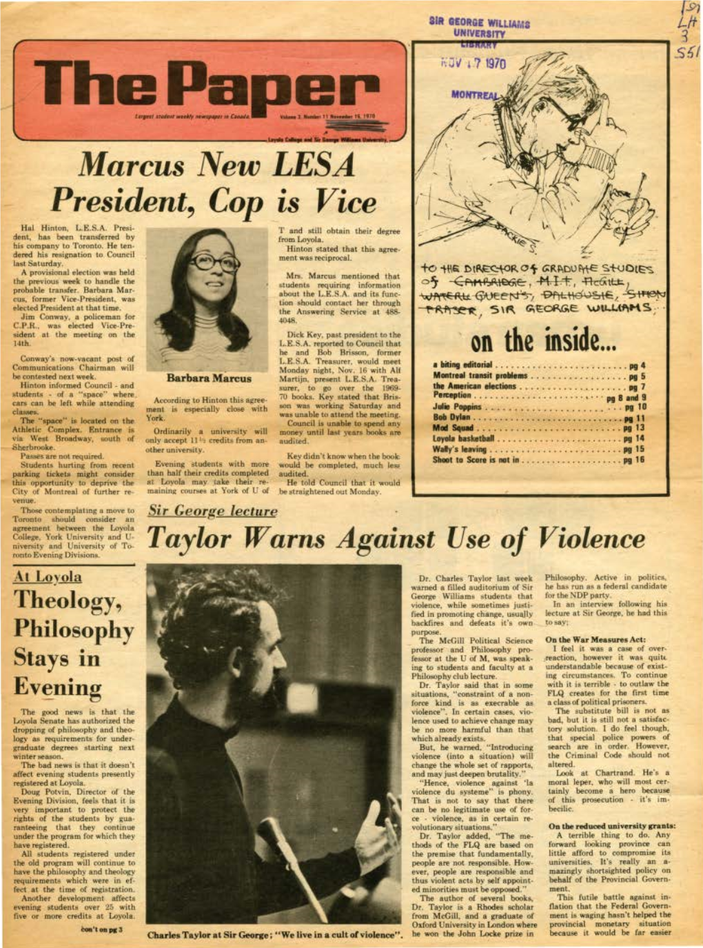 NOVEMBER 16, 1970 Burke Hea~S Students Gripe