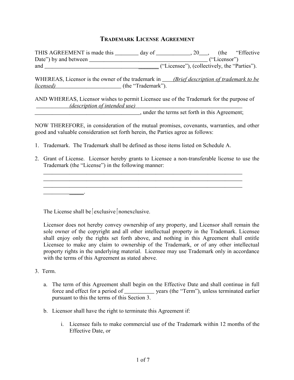 Trademark License Agreement