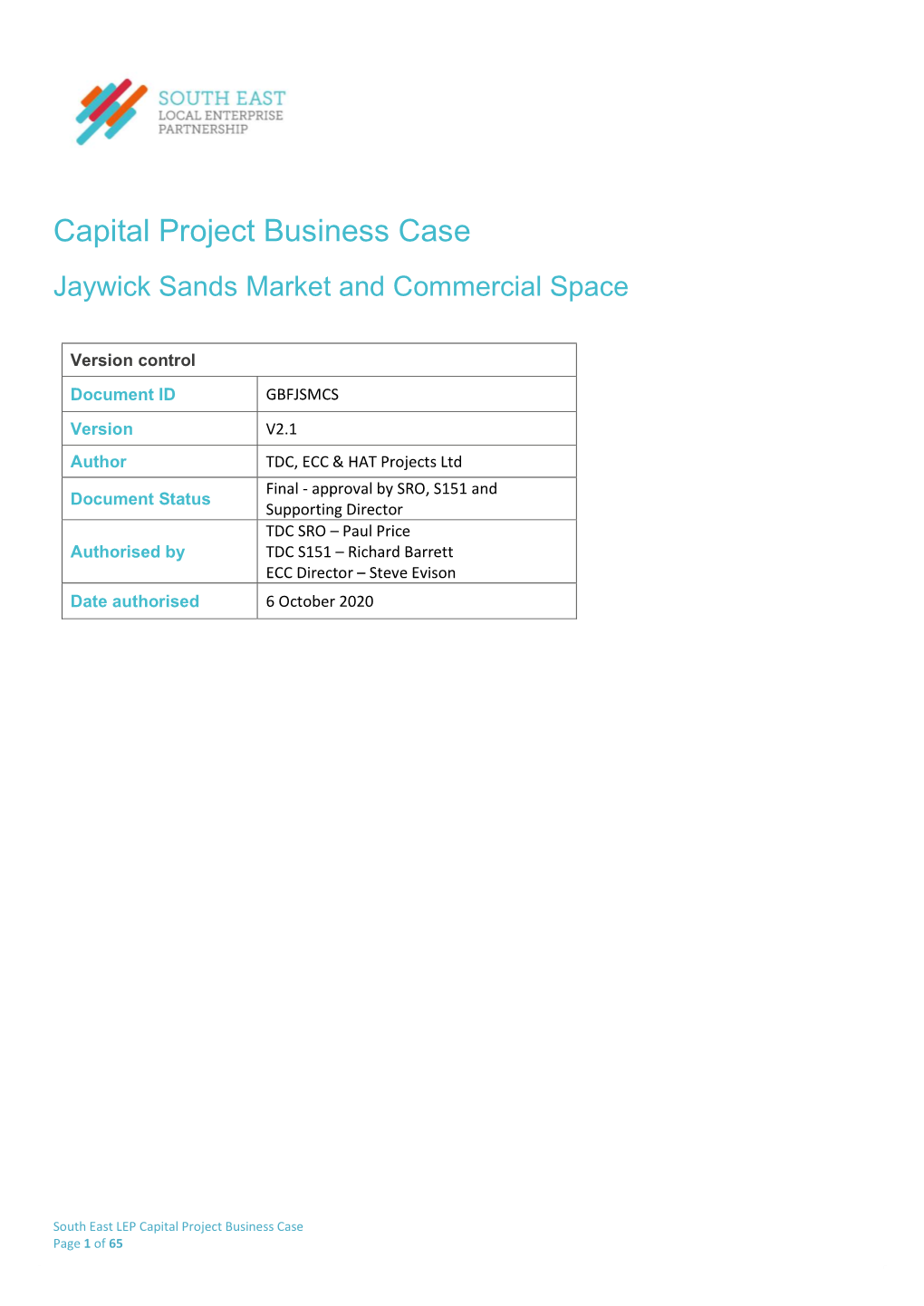 Jaywick Sands Market and Commercial Space Business Case